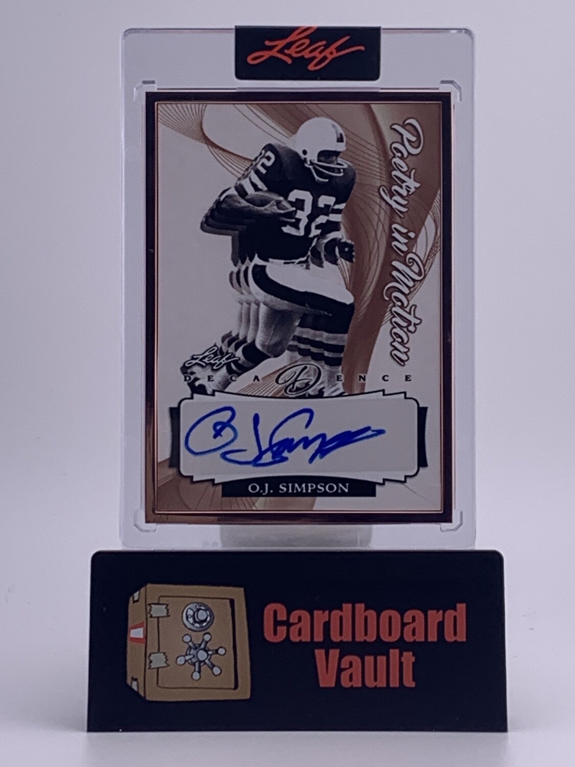 2022 Leaf Decadence OJ Simpson Poetry In Motion Framed Autograph #PM-OJ1  02/10