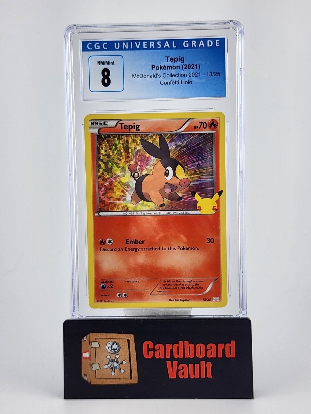 2021 Pokémon Tepig Holo McDonalds Promo No. 13 CGC 8 3911140084