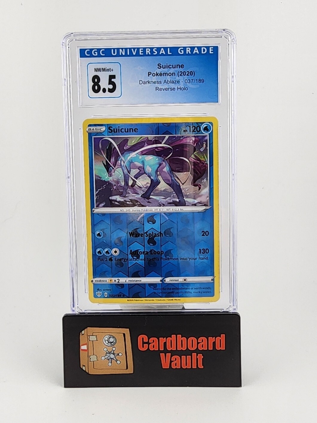 2020 Pokémon Suicune Reverse Holo 037/189 CGC 8.5