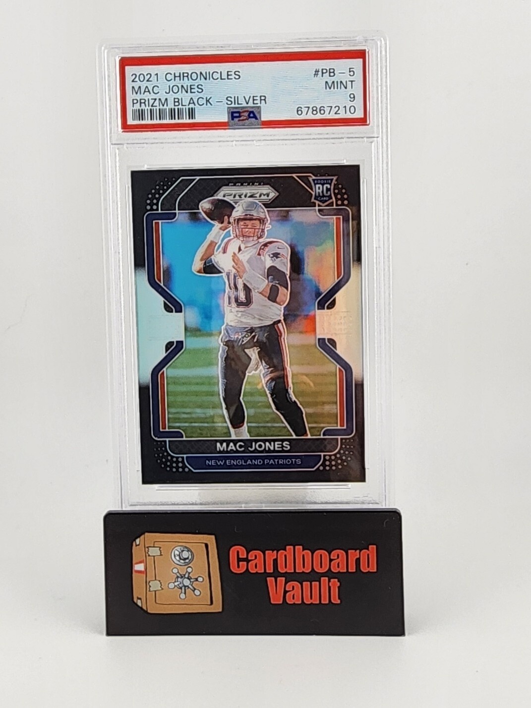 2021 Chronicles Mac Jones #PB-5 Prizm Black-Silver PSA 9