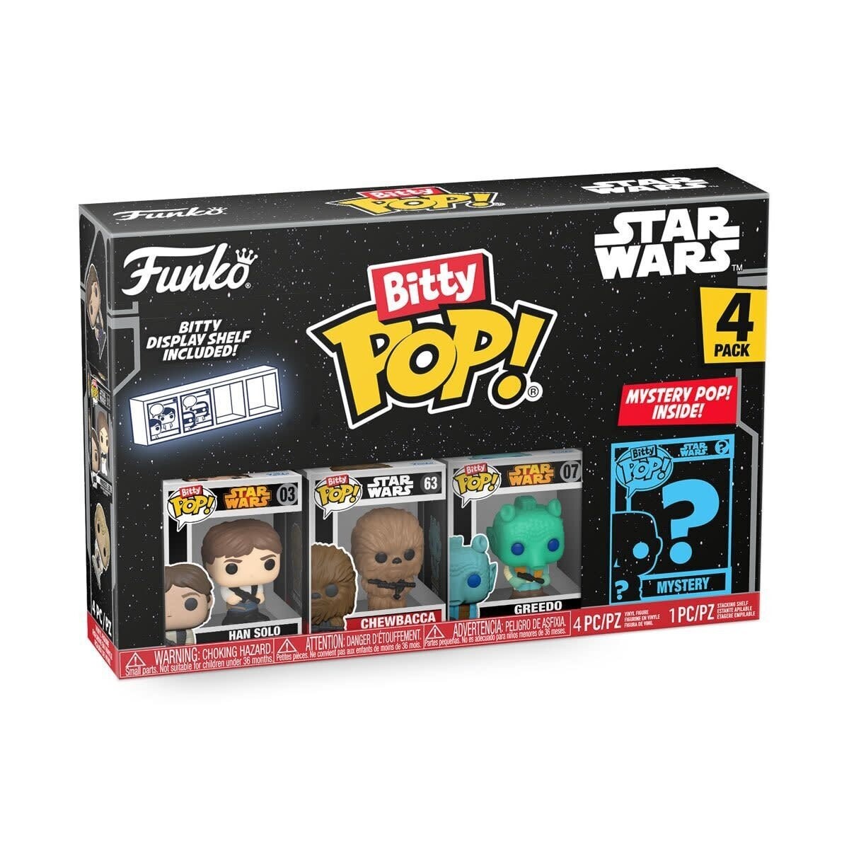 Star Wars: A New Hope Bitty Pop! Mini-Figure Wave 1 Han Solo, Chewbacca, Greedo