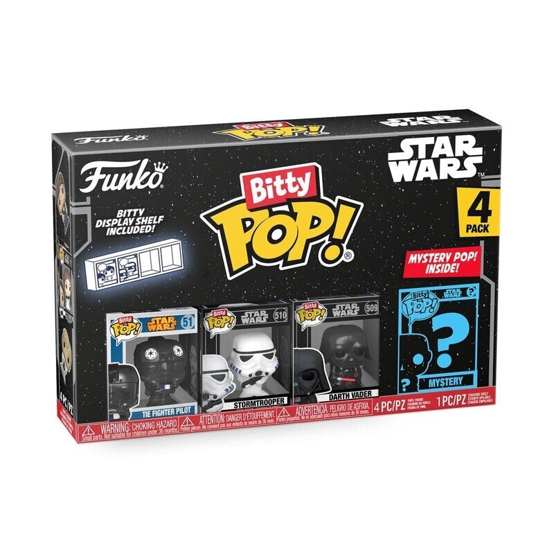 Star Wars: A New Hope Bitty Pop! Mini-Figure Wave 1 Darth Vader, Storm Trooper, The Fighter Pilot