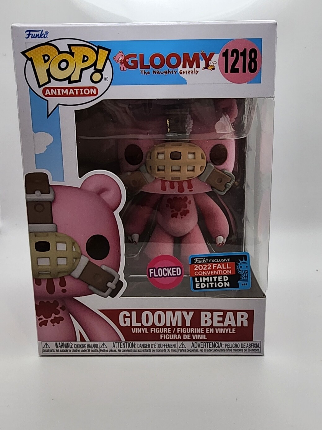 Gloomy Bear The Naughty Grizzly Flocked 2022 Fall Convention Limited Edition #1218 Funko Pop