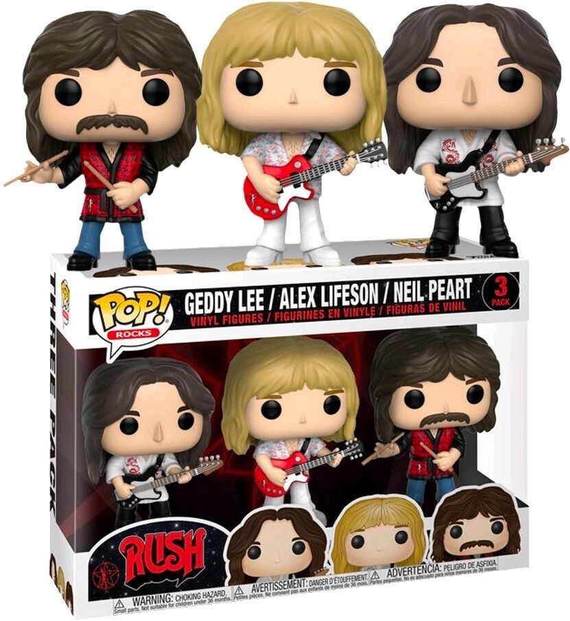 Rush Geddy Lee / Alex Lifeson / Neil Peart 3 Pack Funko Pop