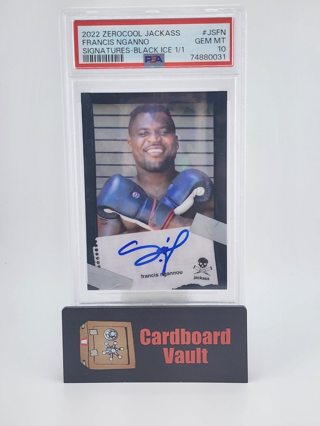 2022 Zerocool Jackass Francis Ngannou Signatures Black #JSFN 1/1 PSA 10