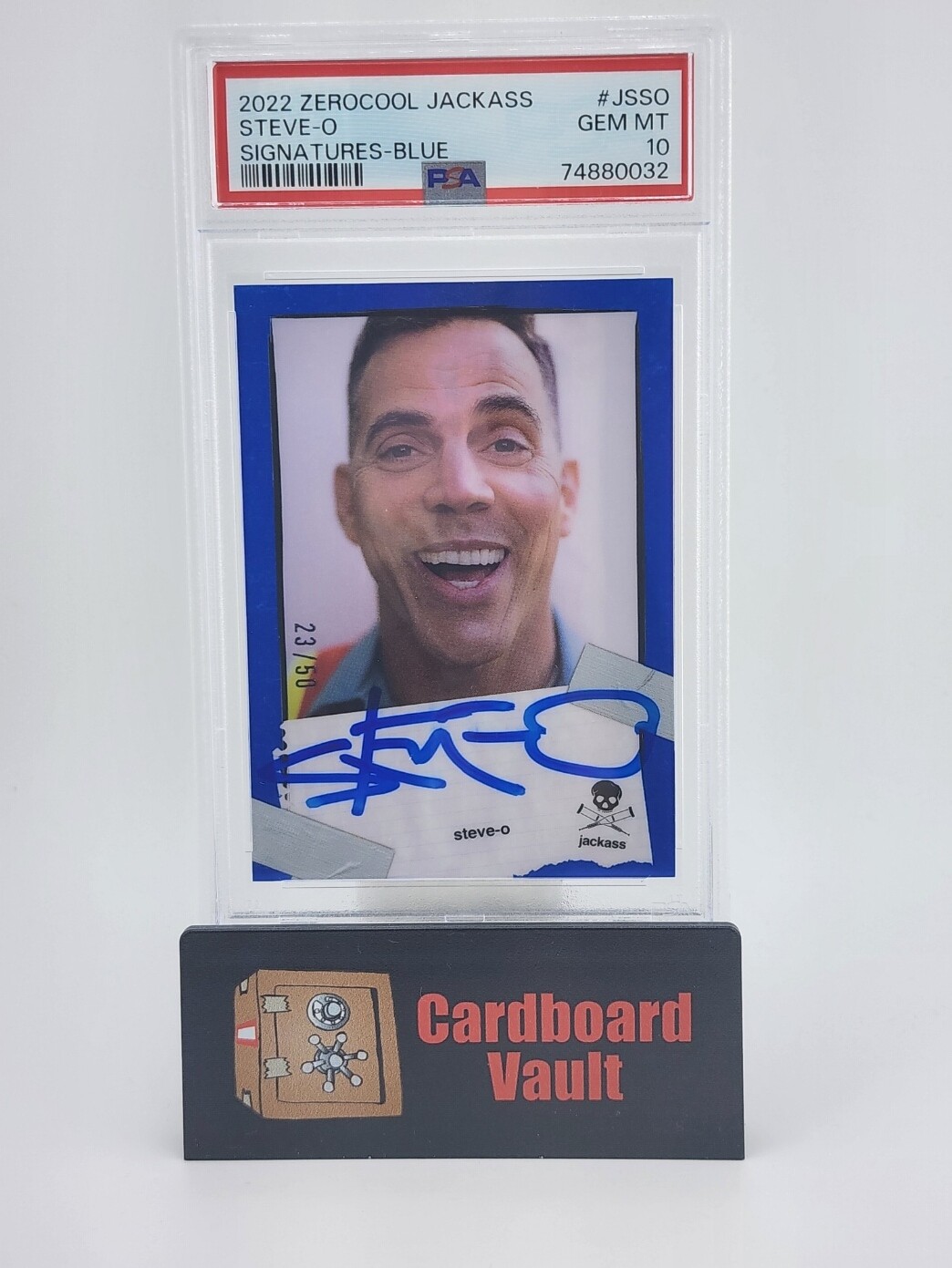 2022 Zerocool Jackass Steve-o Signatures Blue #JSSO 23/50 PSA 10