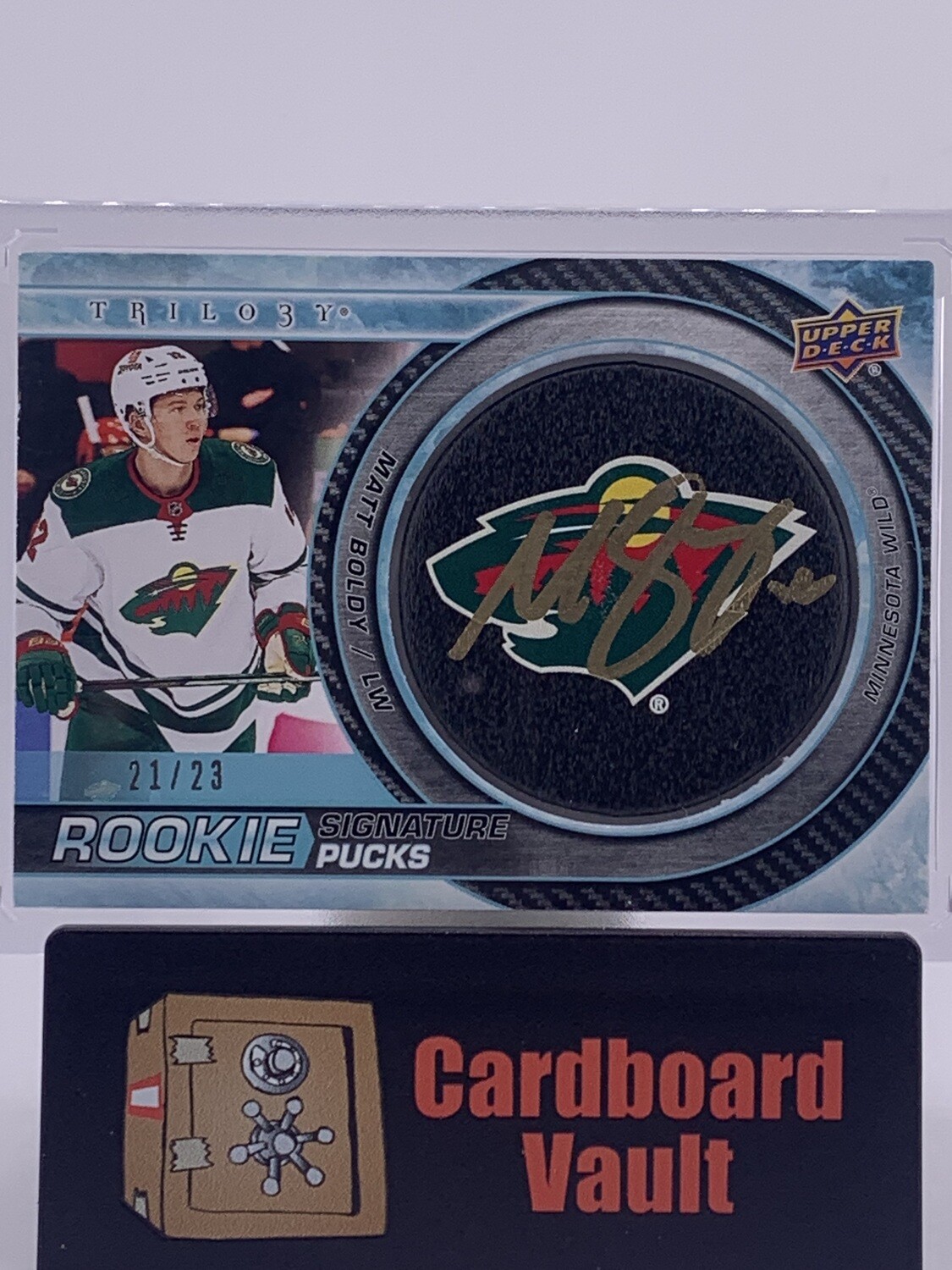2022-23 Trilogy Matt Boldy Rookie Signature Pucks 21/23 Patch Auto