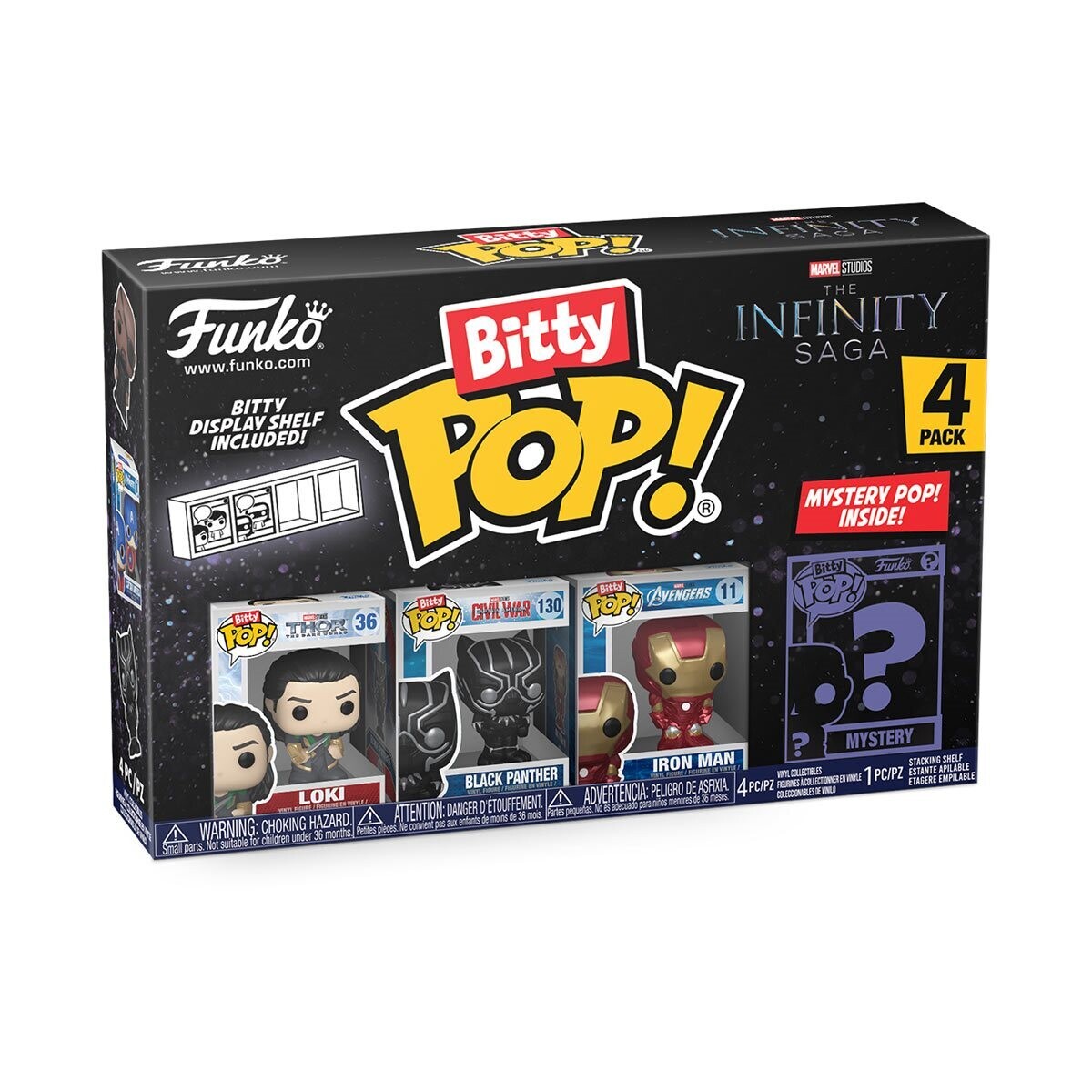 The Avengers Classics Funko Bitty Pop! Loki/Black Panther/Iron Man