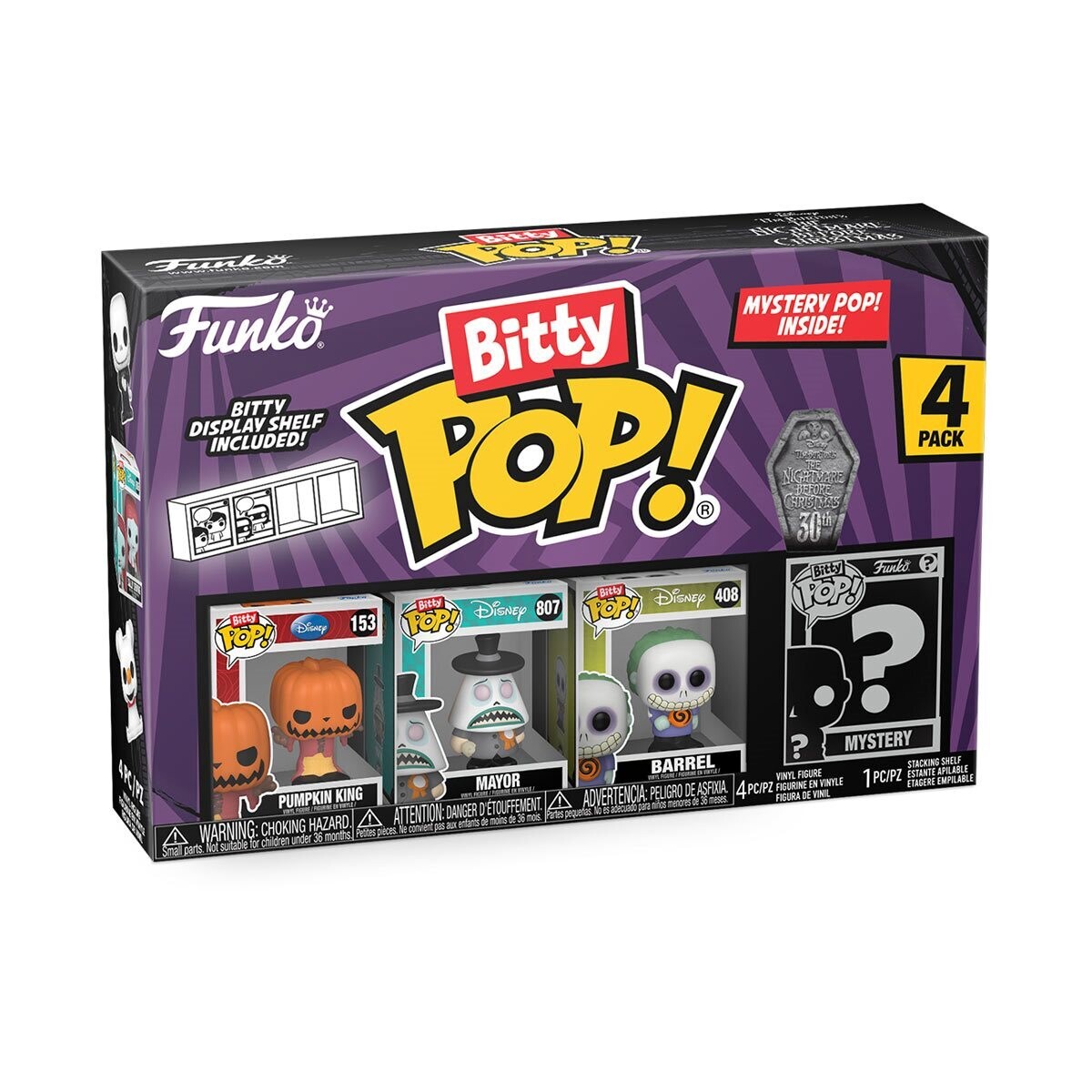 The Nightmare Before Christmas Funko Bitty Pop! Pumpkin King/Mayor/Barrel