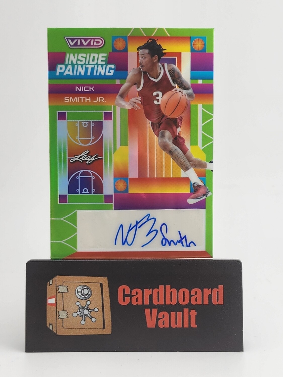 2023 Leaf Vivid Nick Smith Jr. Inside Painting Autograph #IP-NSJ Green 5/15