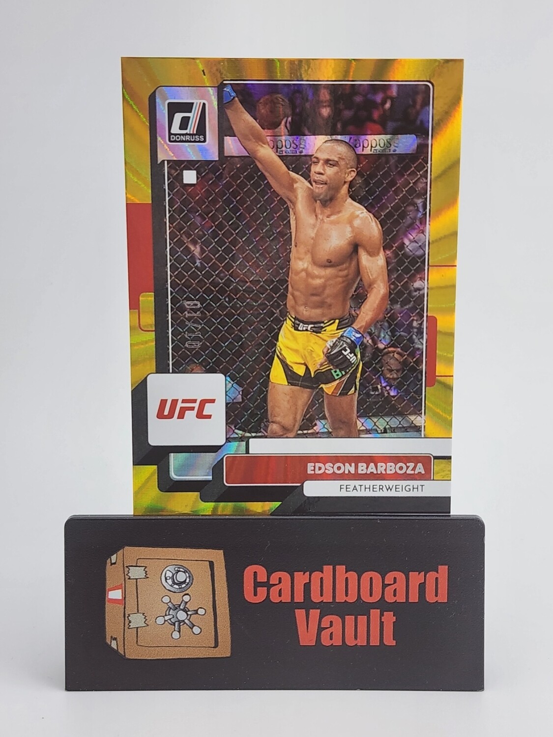 2023 Donruss Edson Barboza #180 Gold Laser Holo 01/10