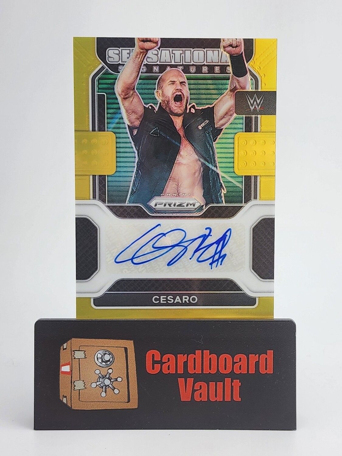 2023 Prizm WWE Cesaro Sensational Signatures #SN-IVR Gold 06/10