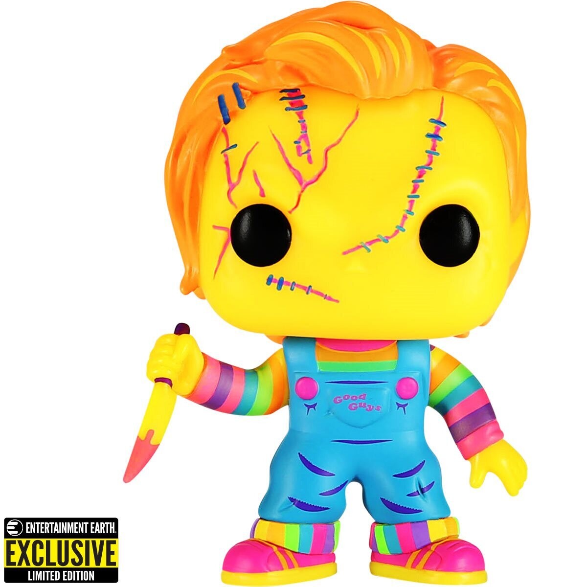 Child&#39;s Play Chucky Black Light 315 Funko Pop! Entertainment Earth Exclusive