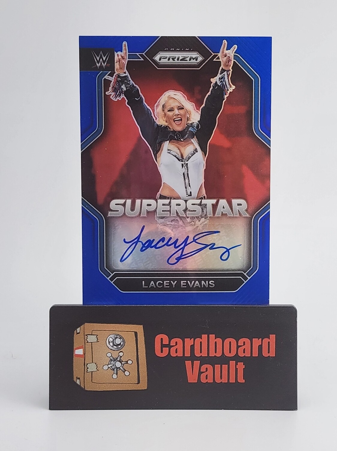 2023 Prizm WWE Lacey Evans Superstar Autograph #SA-LEV Blue 01/49