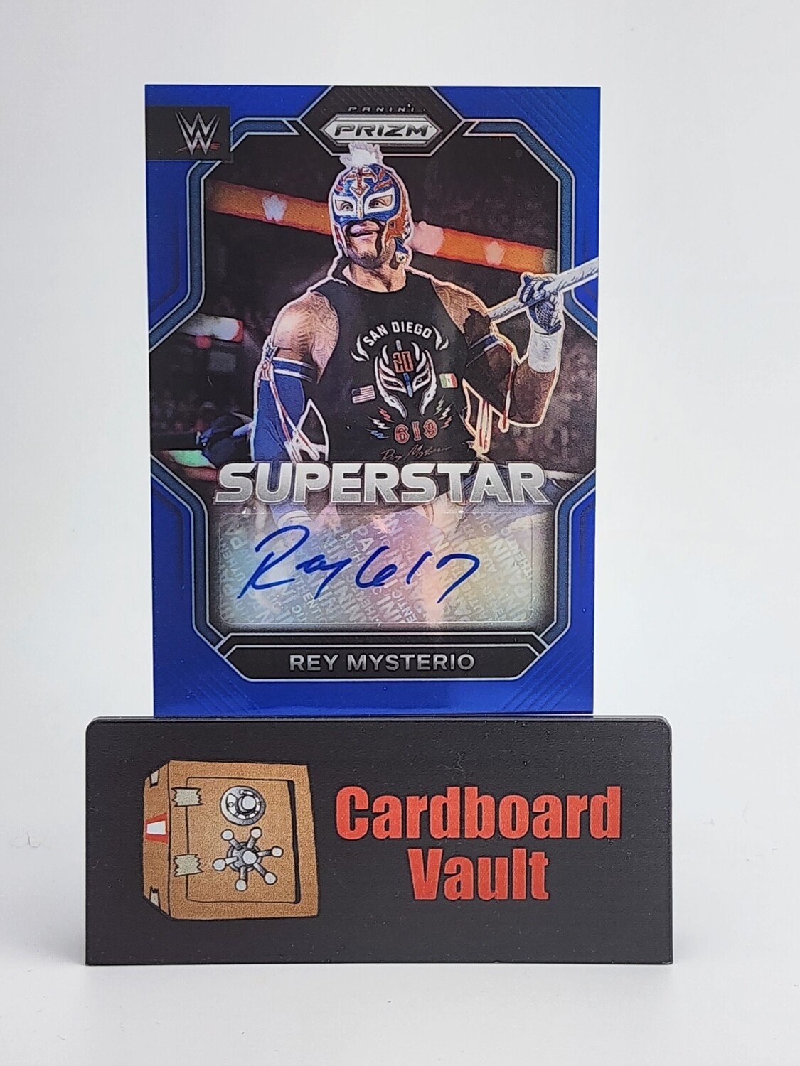 2023 Prizm WWE Rey Mysterio Superstar Autograph #SA-RMY Blue 23/49