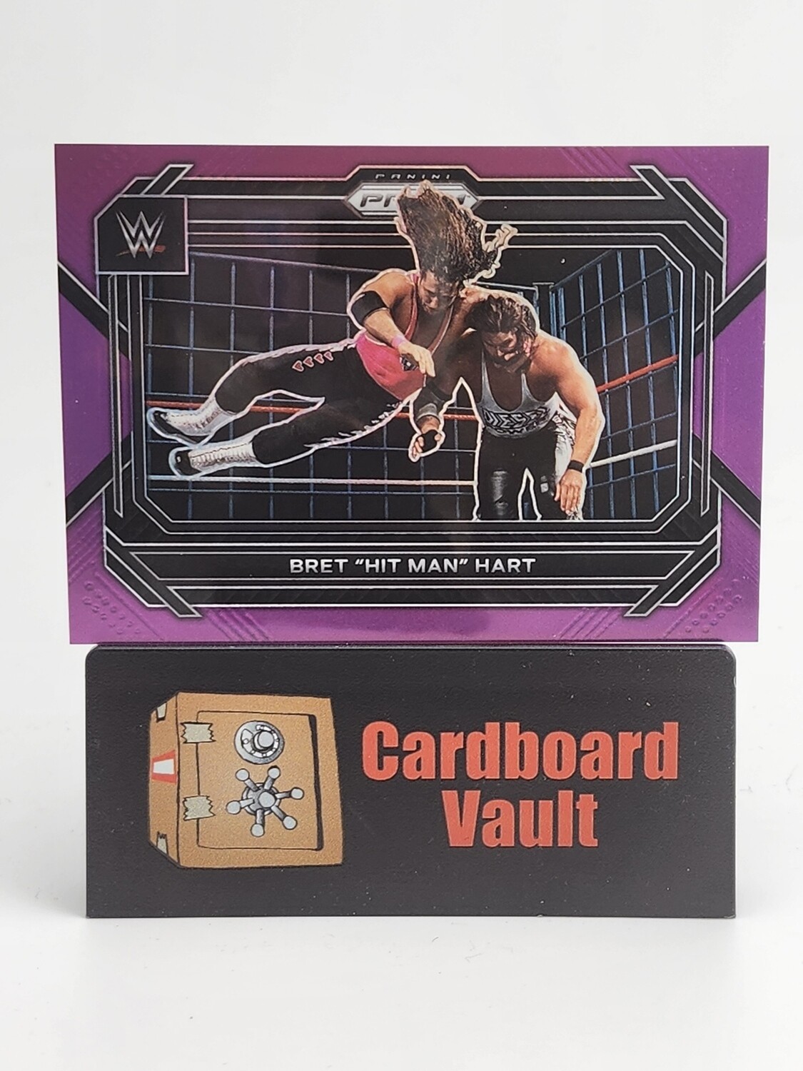 2023 Prizm WWE Bret &quot;Hit Man&quot; Hart #58 Purple 042/149