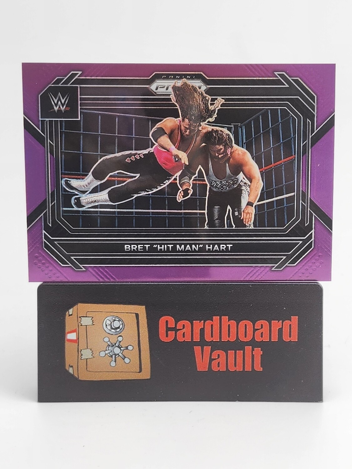 2023 Prizm WWE Bret &quot;Hit Man&quot; Hart #58 Purple 037/149