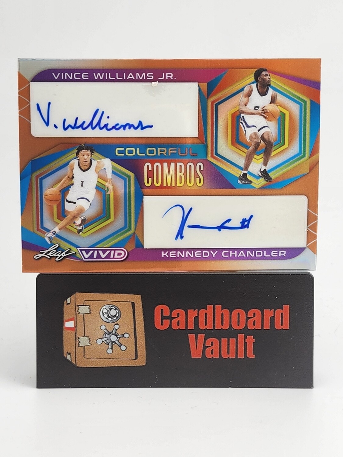 2023 Leaf Vivid Vince Williams Jr. Kennedy Chandler Colorful Combos Autograph #CC-56 Orange 10/10