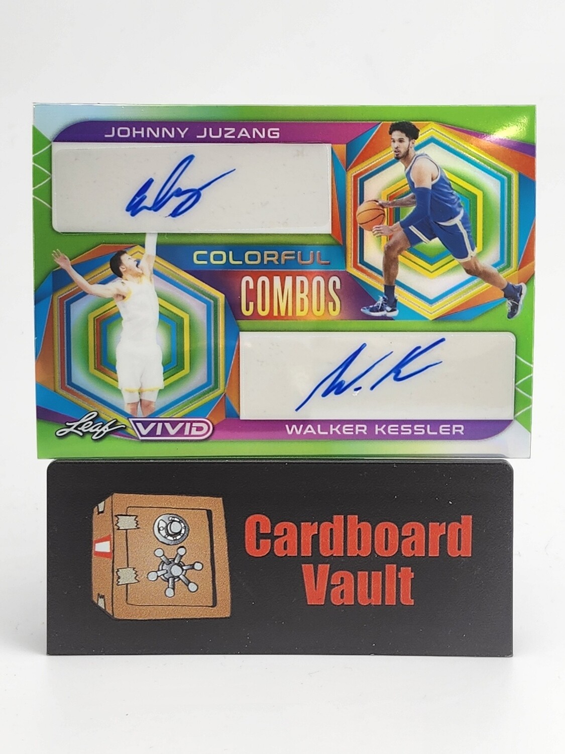 2023 Leaf Vivid Johnny Juzang Walker Kessler Colorful Combos #CC-32 Green 9/15