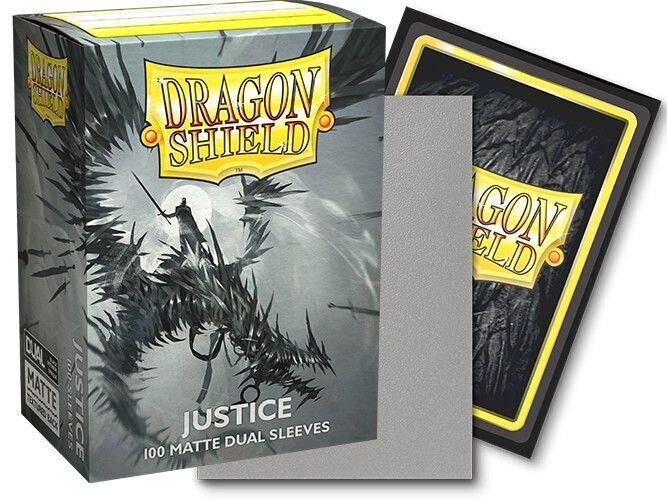 Dragon Shield Sleeves - 100ct Box Dual Matte - Silver &quot;Justice&quot;
