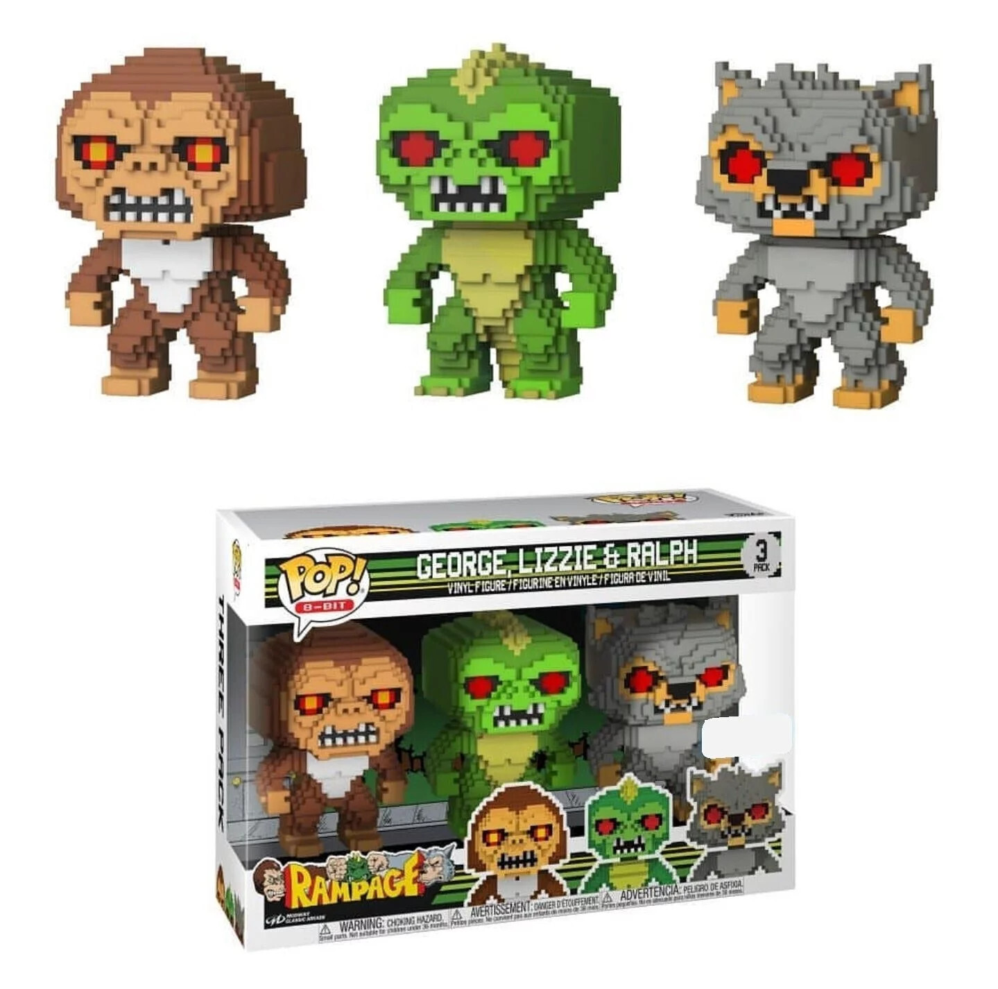 Rampage George, Lizzie &amp; Ralph  3 Pack Funko Pop