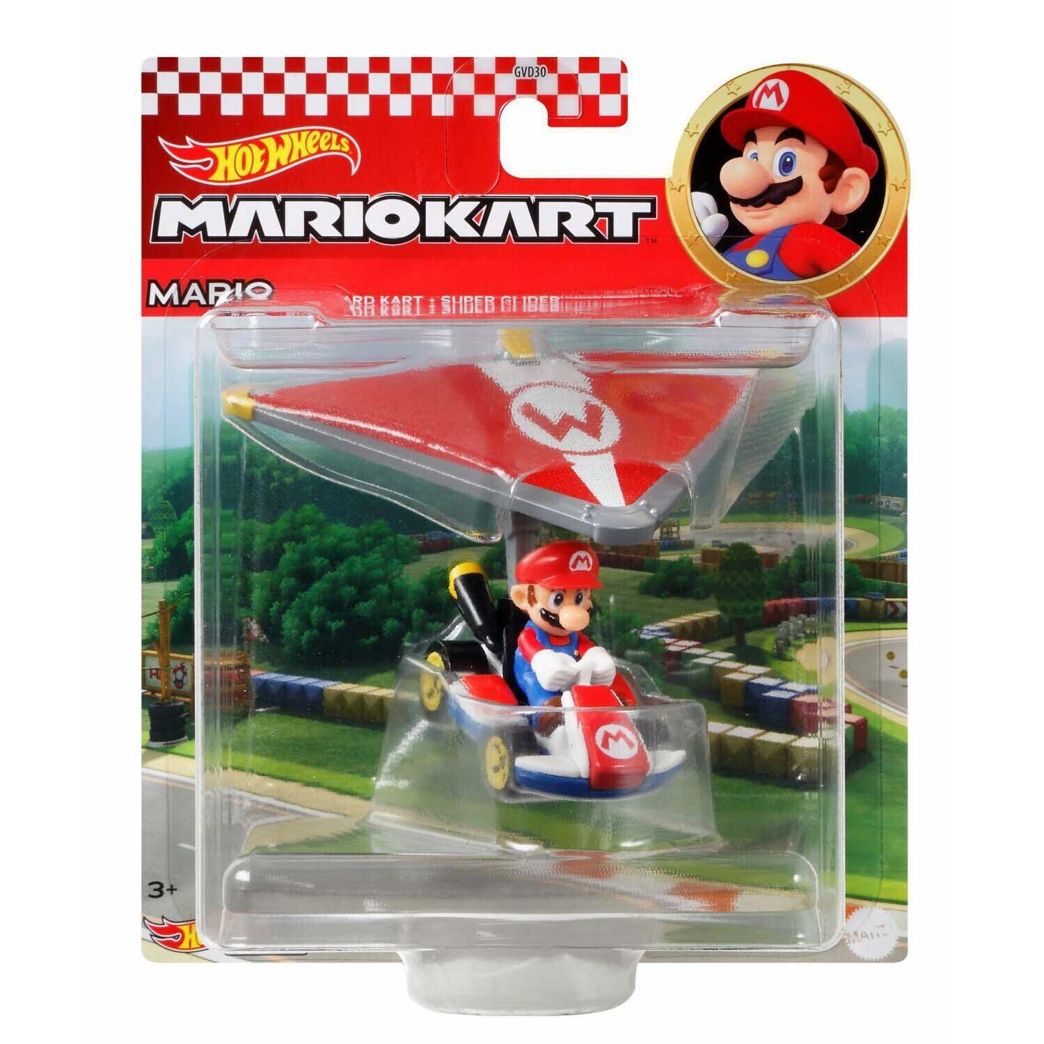 Hot Wheels Mariokart Mario Standard Kart &amp; Super Glider