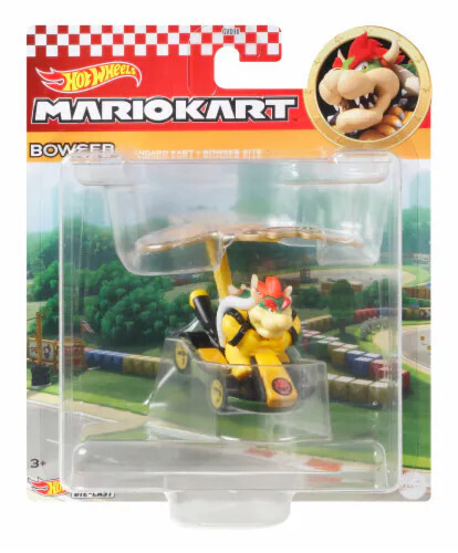 Hot Wheels Mariokart Bowser Standard Kart &amp; Bowser Kite