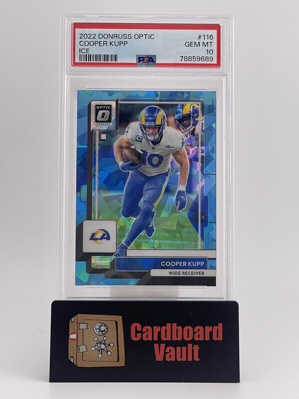 2022 Optic Cooper Kupp Blue Cracked Ice 5/15 No. 116 PSA 10 78859689