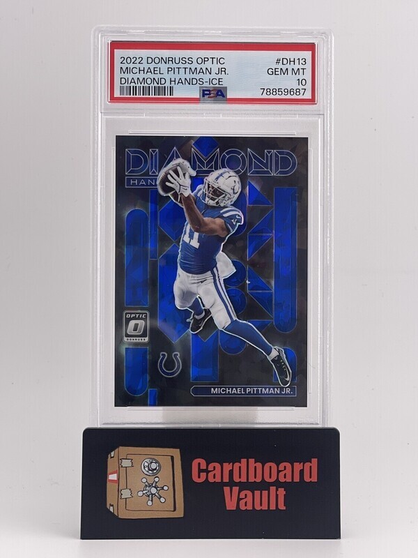 2022 Donruss Optic Michael Pittman JR. Diamond Hands-Ice DH13 15/15 PSA 10