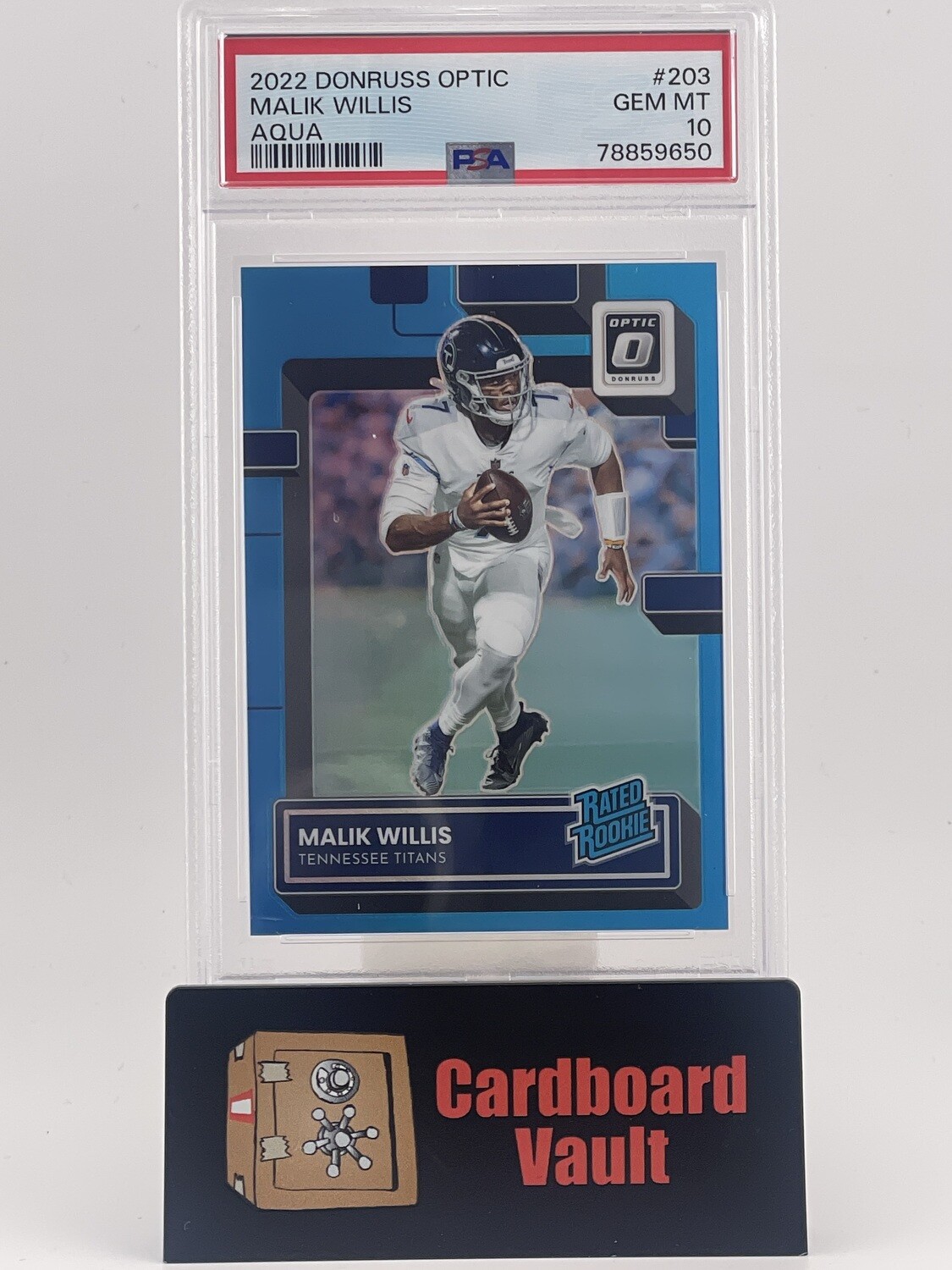 2022 Donruss Optic Malik Willis Aqua 203 005/299 PSA 10