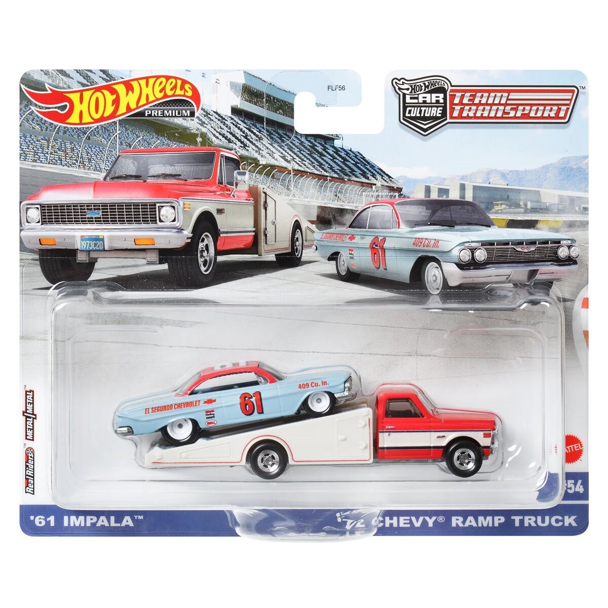 Hot Wheels Premium &#39;61 Impala &amp; &#39;72 Chevy Ramp Truck Team Transport Mix 2 2023