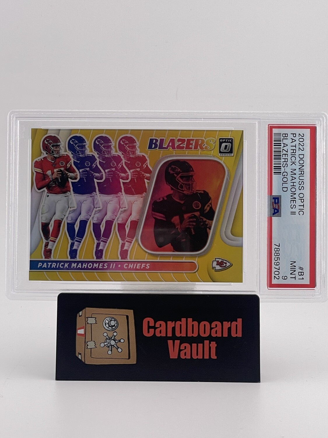 2022 Donruss Optic Patrick Mahomes II Blazers-Gold B1 10/10 PSA 9