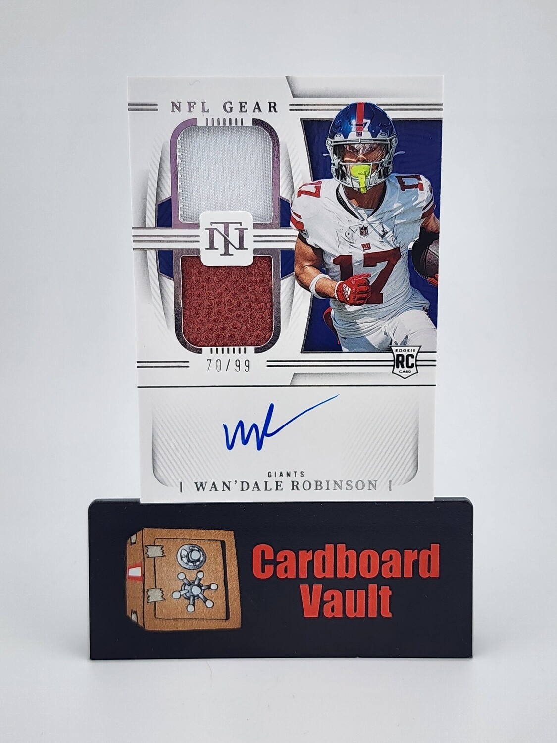 2022 National Treasures NFL Gear Wan'Dale Robinson Rookie Dual Patch Autograph #RGS-WR 70/99