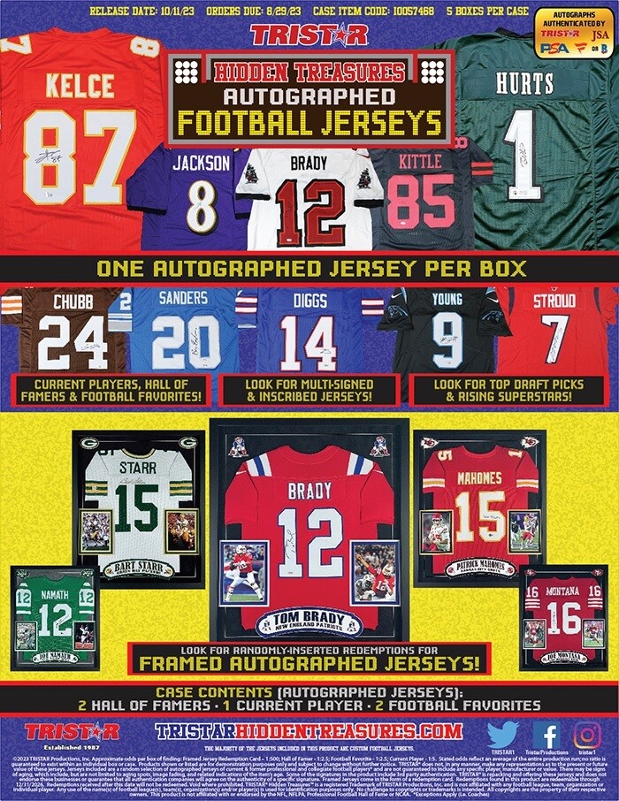 2023 Tristar HT Game Day Greats Autographed Football Jerseys Series 2