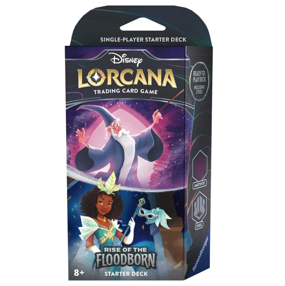 Lorcana TCG: Rise of the Floodborn Starter Deck-Merlin and Tiana (Amethyst &amp; Steel)