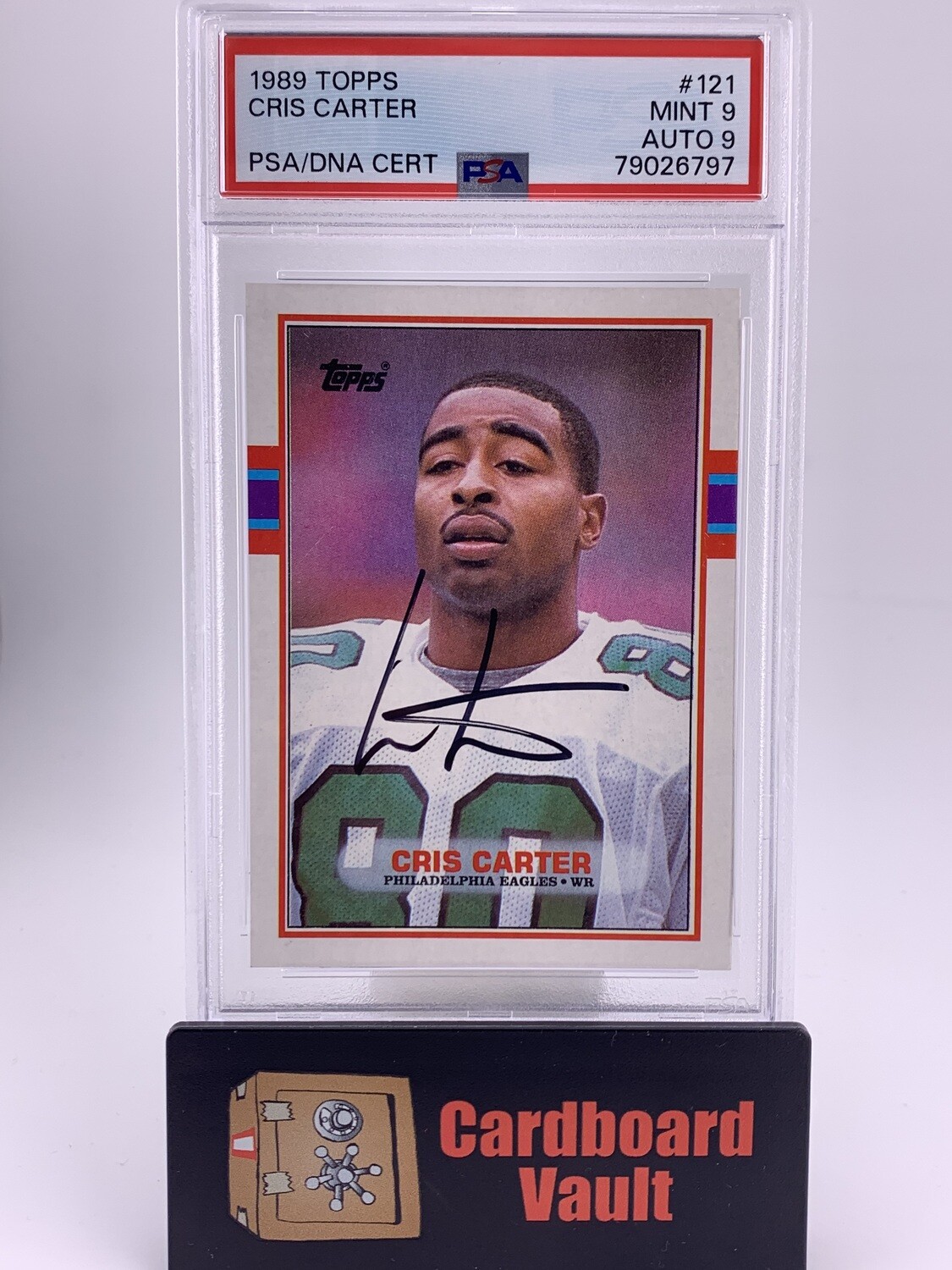 1989 Topps Cris Carter Auto No.121 PSA 9 Auto 9 79026797