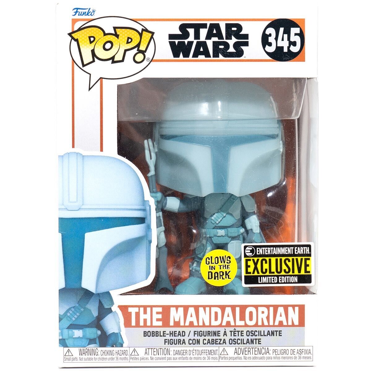 Star Wars: The Mandalorian Hologram Glow-in-the-Dark 345 Funko Pop! Entertainment Earth Exclusive