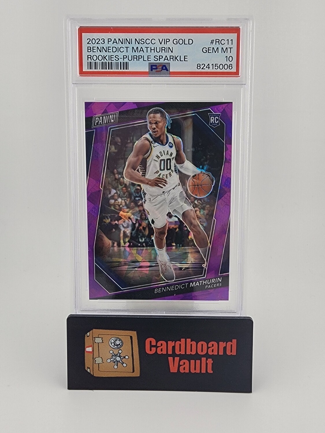 2023 Panini NSCC VIP Gold Bennedict Mathurin Rookies-Purple Sparkle 50/50 RC11 PSA 10 82415006