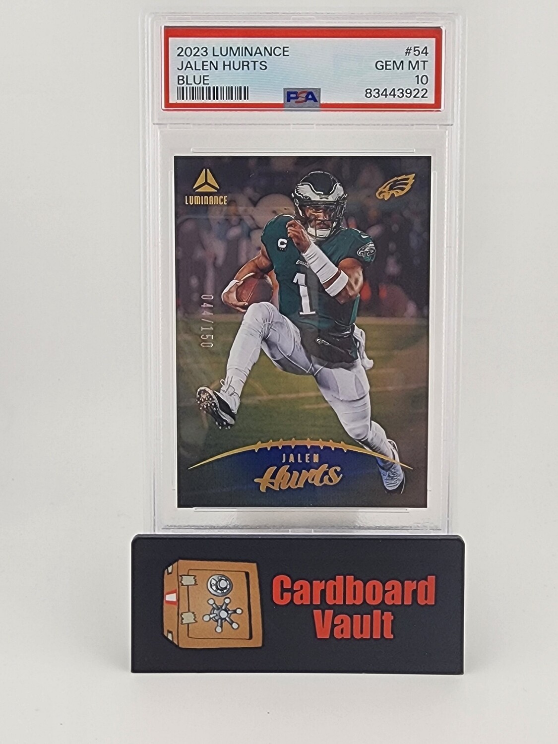 2023 Luminance Blue Jalen Hurts 044/150 No.54 PSA 10 83443922