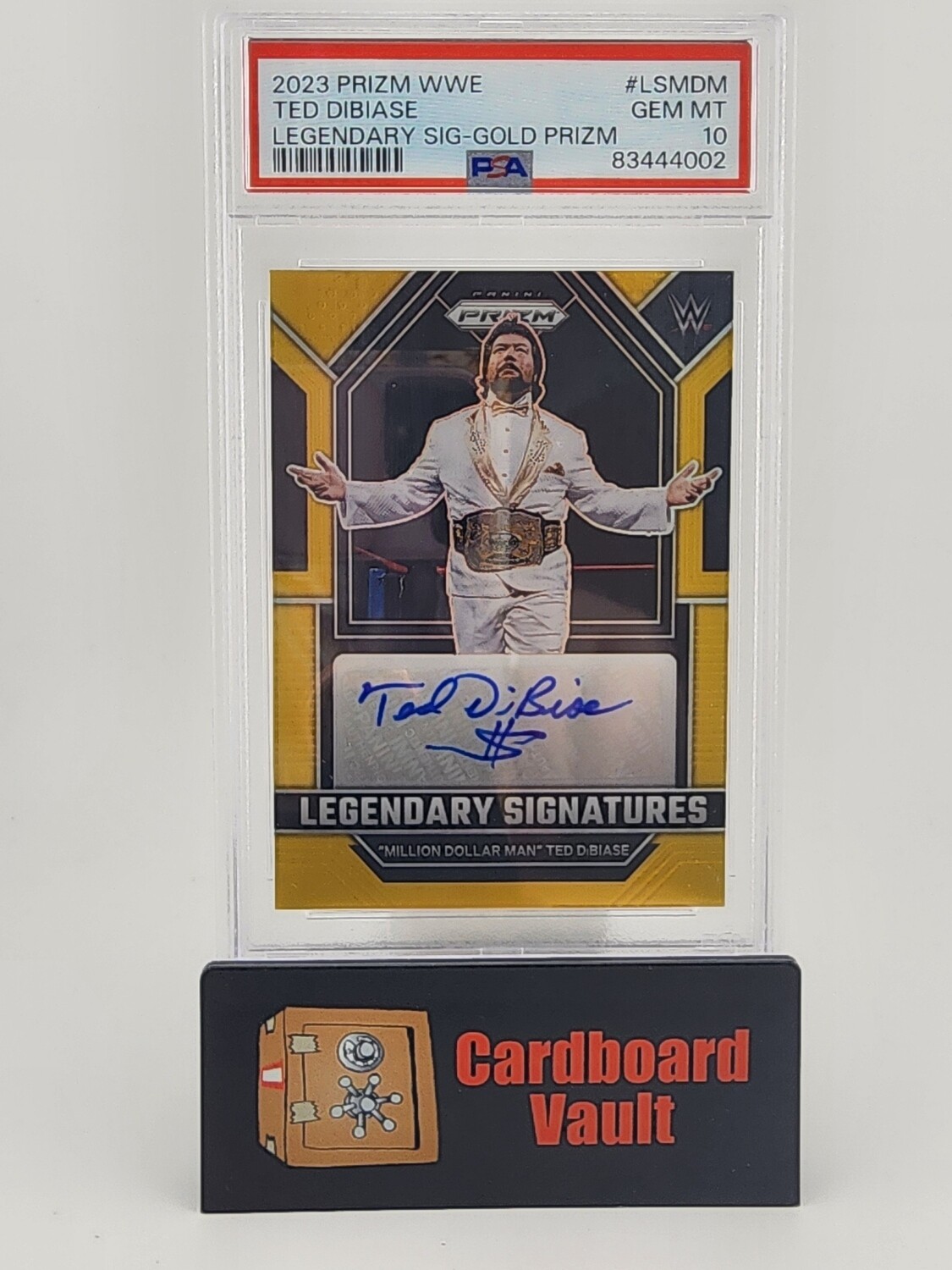 2023 Prizm WWE Ted Dibiase Legendary Sig-Gold Prizm 02/10 LSMDM PSA 10 83444002