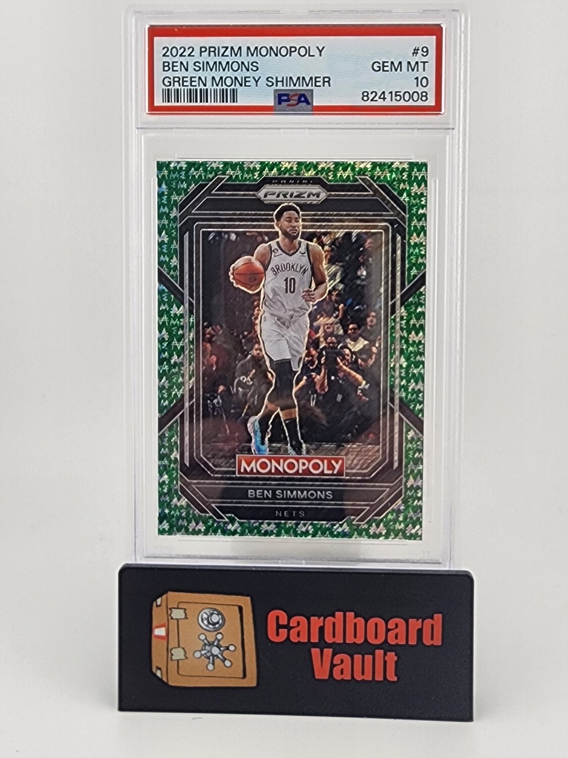 2022 Prizm Monopoly Ben Simmons Green Money Shimmer 18/20 No.9 PSA 10 82415008
