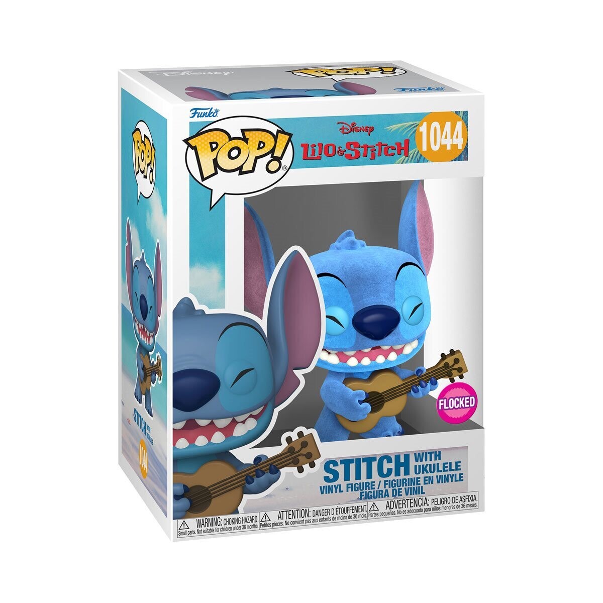 Lilo &amp; Stitch Stitch with Ukelele Flocked 1044 Funko Pop! with T-Shirt Medium