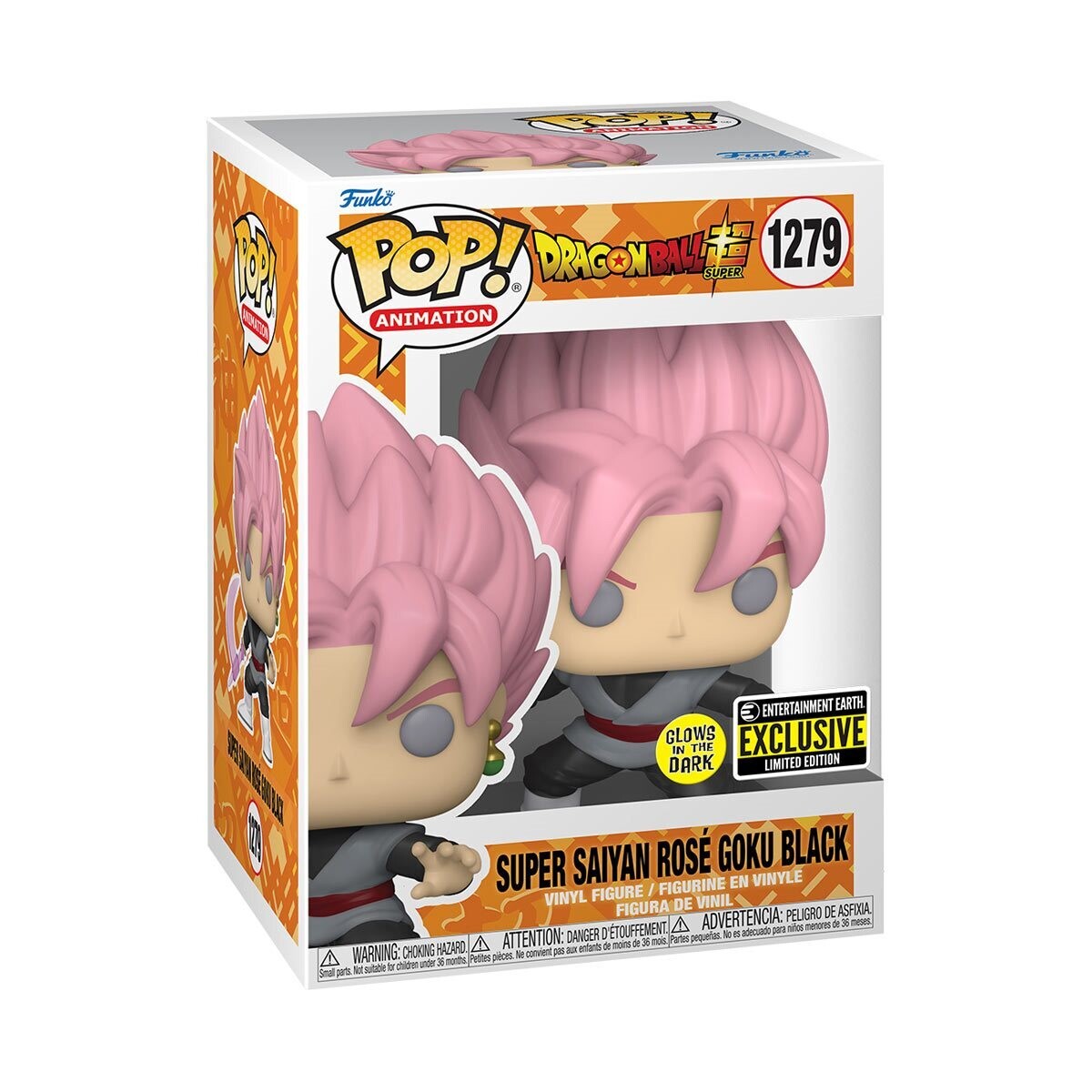 Dragon Ball Super Saiyan Rose Goku Black Glow-in-the-Dark 1279 Funko Pop! Entertainment Earth Exclusive