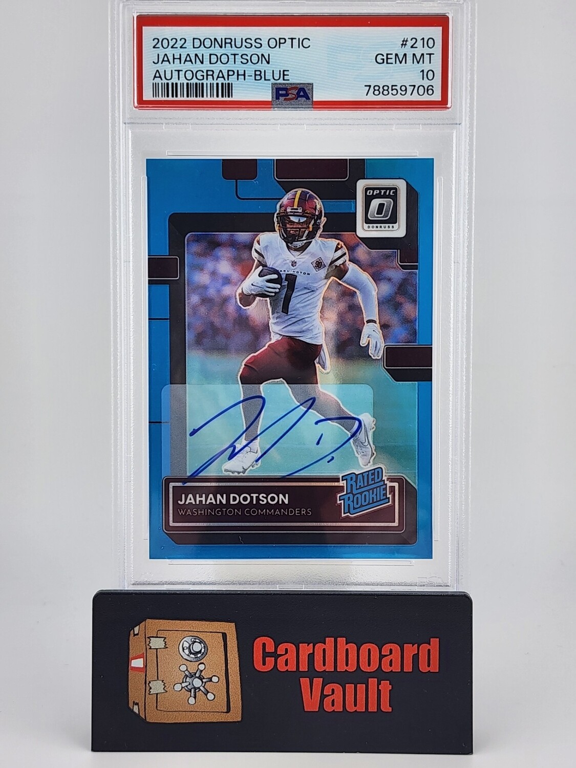 2022 Donruss Optic Jahan Dotson Autograph-Blue 49/99 No.210 PSA 10 78859706