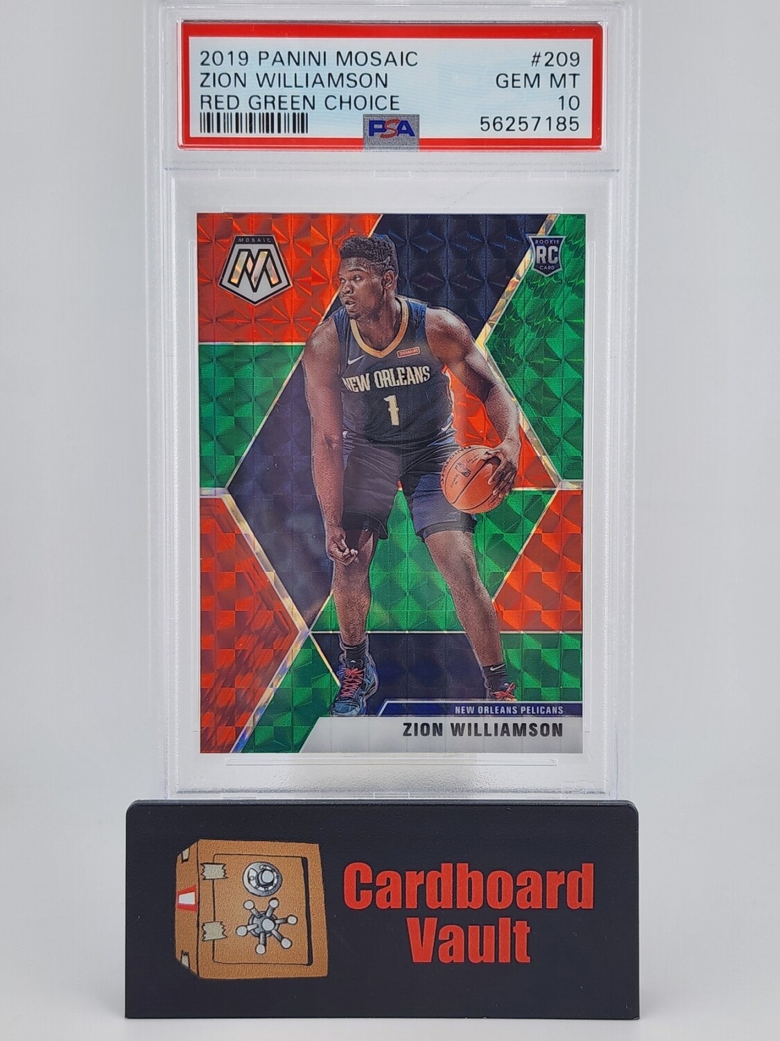 2019 Panini Mosaic Zion Williamson Red Green Choice No.209 PSA 10 56257185