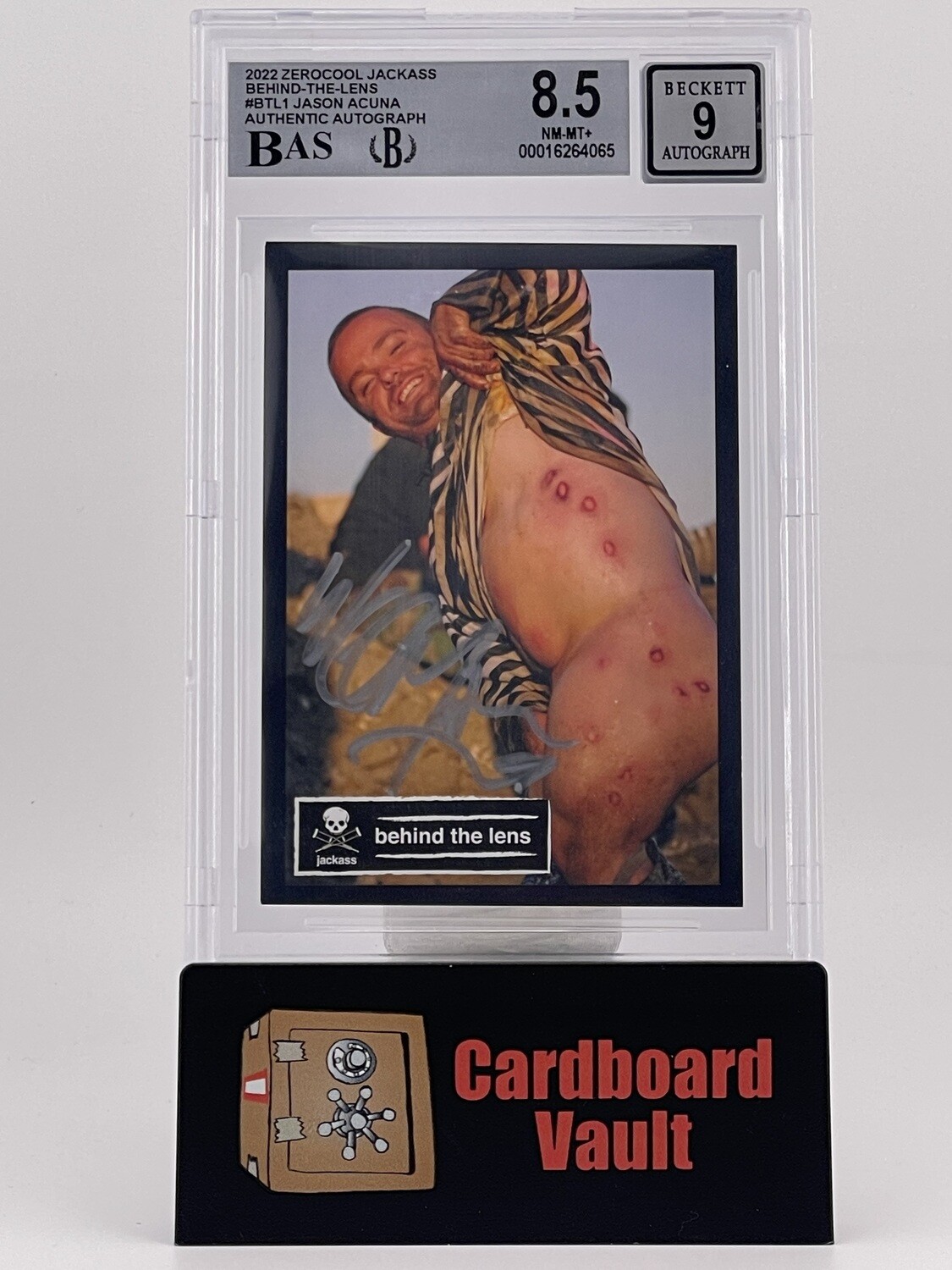 2022 Zerocool Jackass Behind-The-Lens Jason Acuna BTL1 Beckett 8.5 NM-MT+ 00016264065 Beckett 9 Autograph