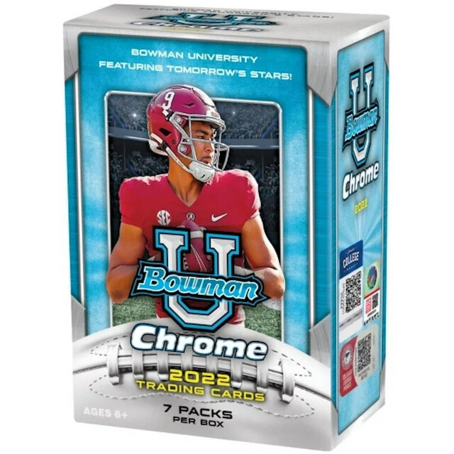 2022 Bowman Chrome University Football Blaster Value Box