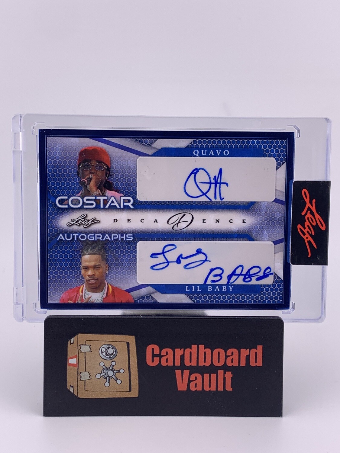 2023 Leaf Decadence Costar Quavo &amp; Lil Baby Dual Autograph CA-45 5/8 Blue