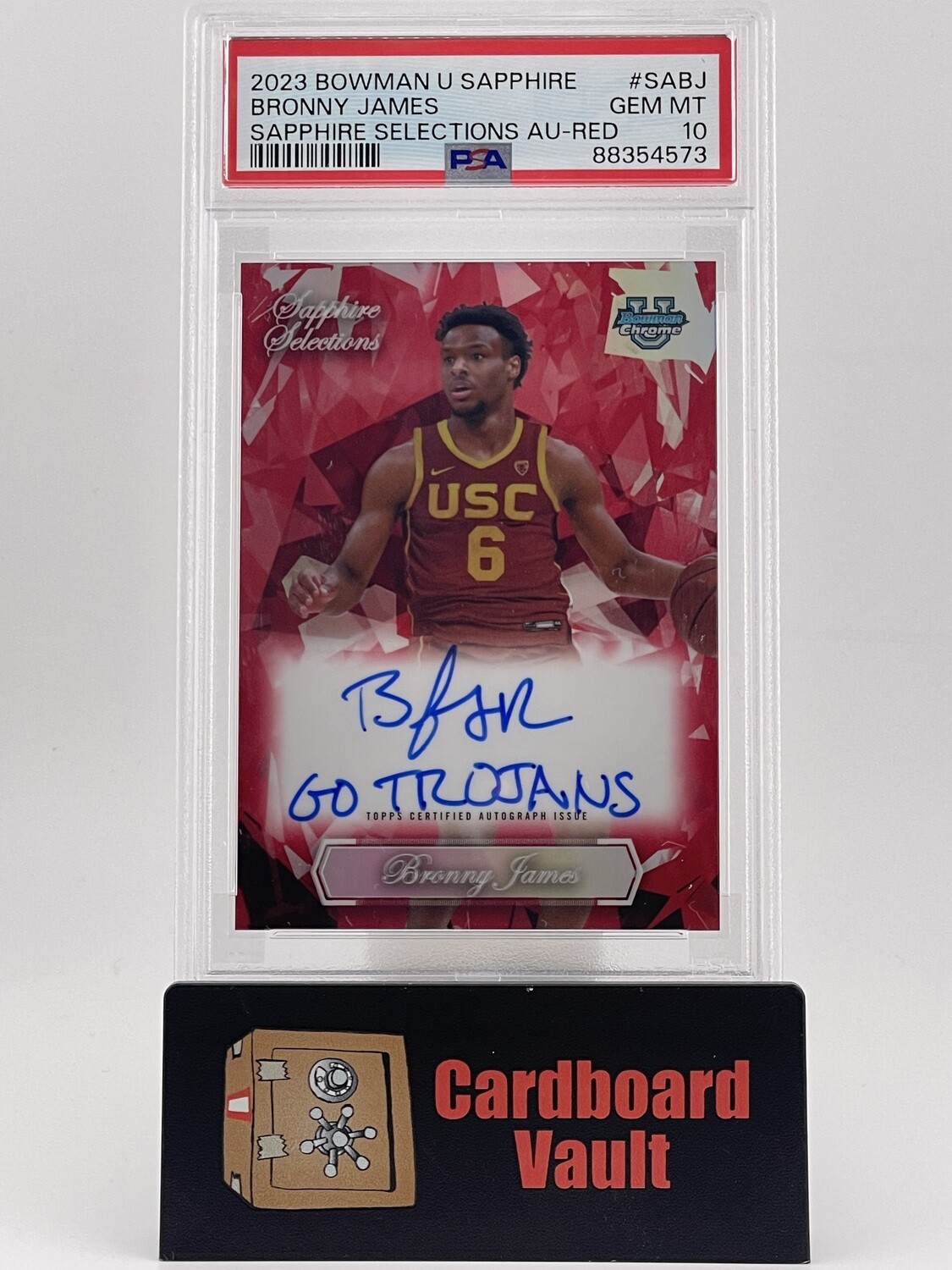 2023 Bowman U Sapphire Bronny James Sapphire Selections AU-Red SA-BJ PSA 10 88354573