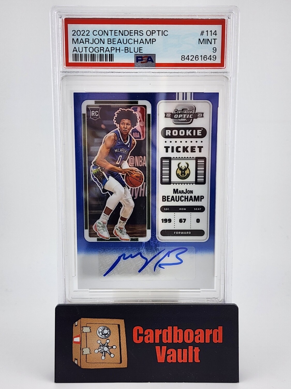 2022 Contenders Optic Marjon Beauchamp Blue Auto 14/49 No. 114 PSA 9 84261649